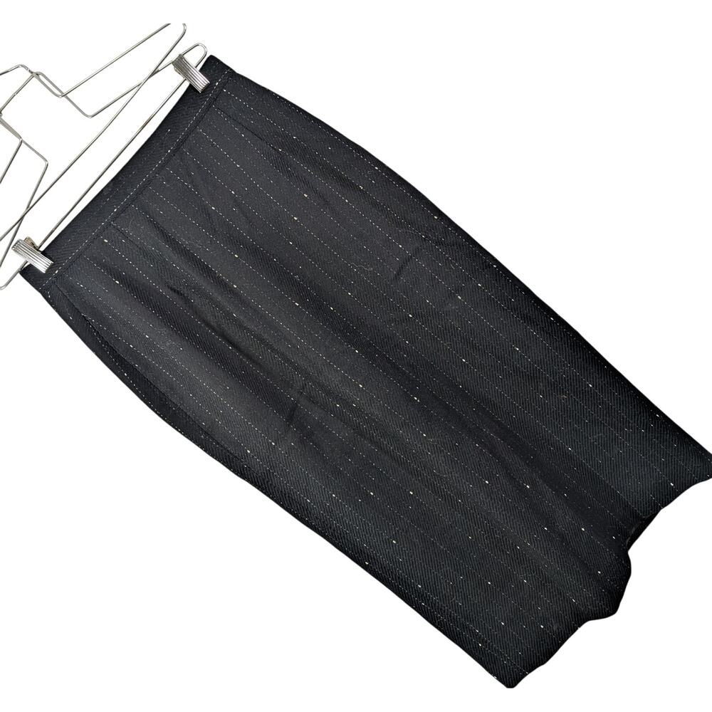 NWOT! JONES NEW YORK! RICH BLACK W/WHITE STRIPED 100% WOOL PENCIL SKIRT! SZ 10